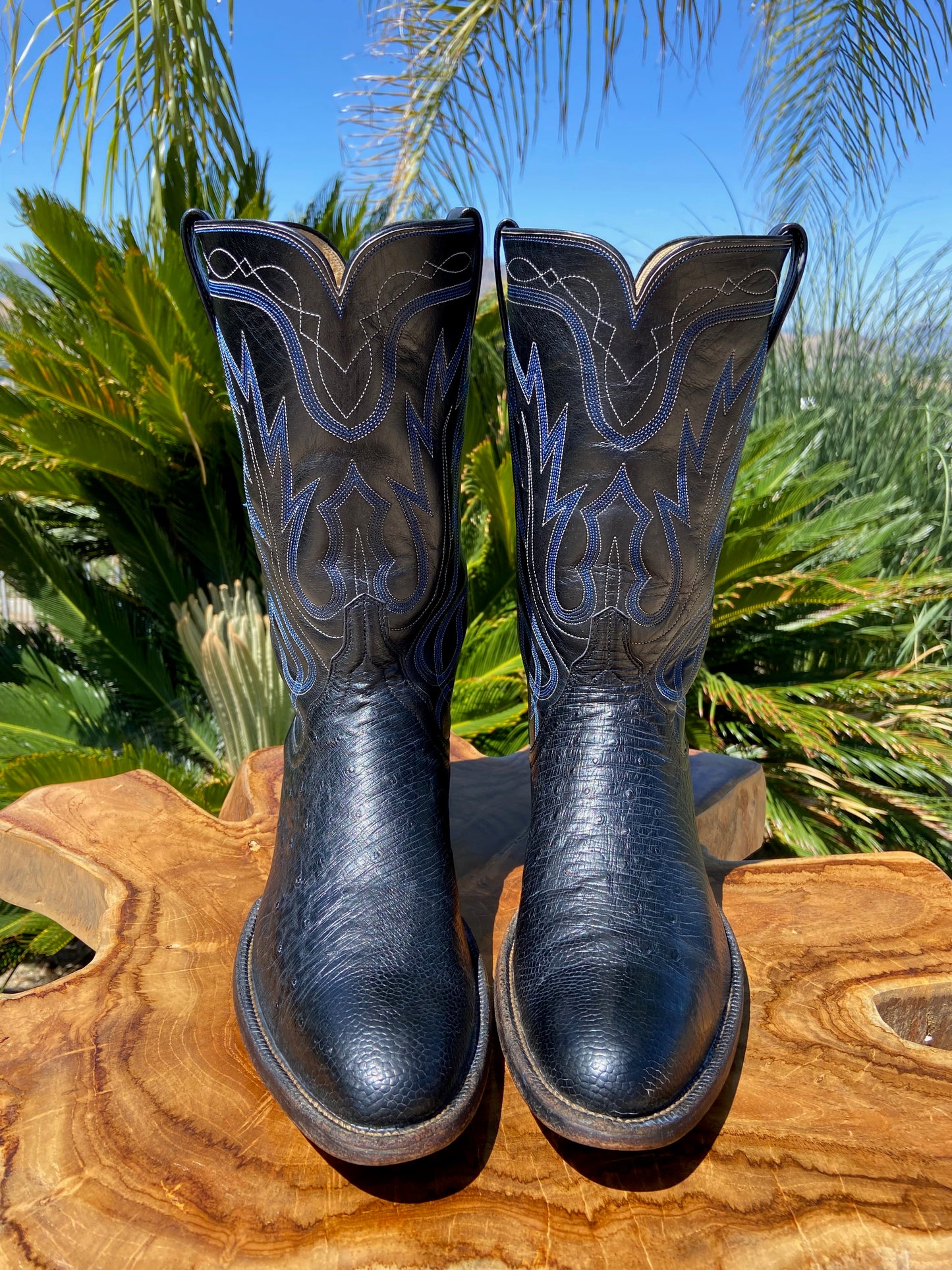 James Leddy Custom Smooth Ostrich Cowboy Boots 10 D