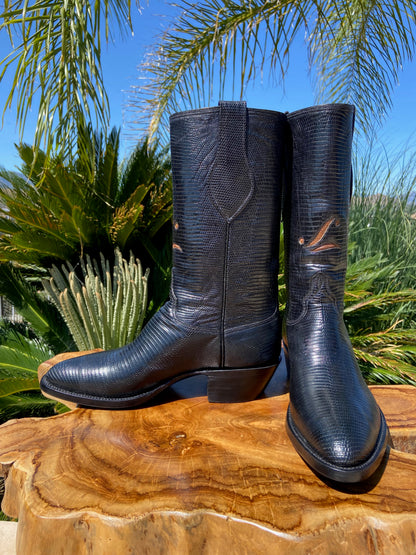 Lucchese San Antonio Full Teju Lizard Cowboy Boots 9.5 D