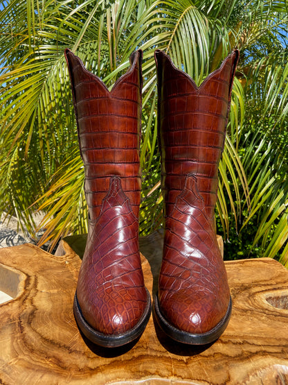 Lucchese Baron Full American Alligator Cowboy Boots 9 D