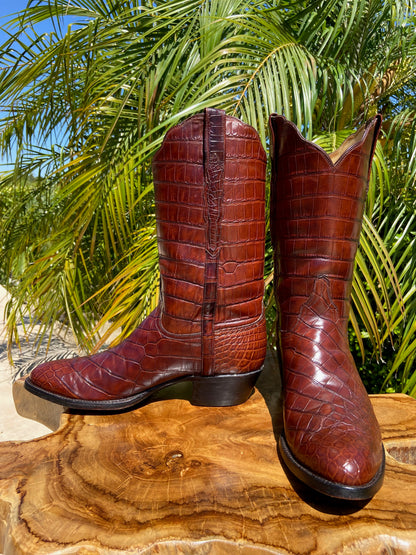 Lucchese Baron Full American Alligator Cowboy Boots 9 D