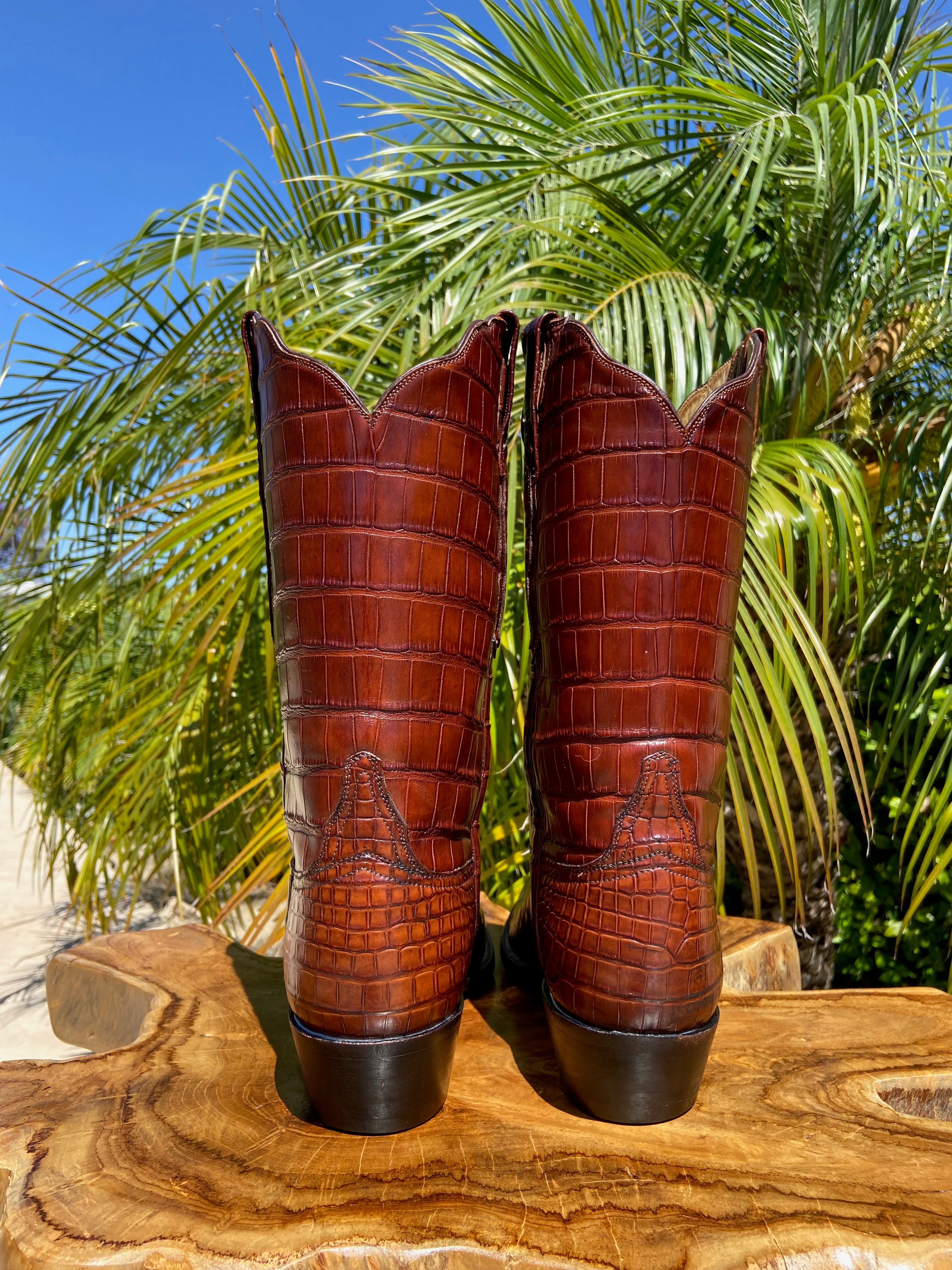 Lucchese Baron Full American Alligator Cowboy Boots 9 D