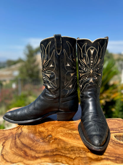 ACME 1950s Gold Inlay Cowboy Boots Size 9.5 D