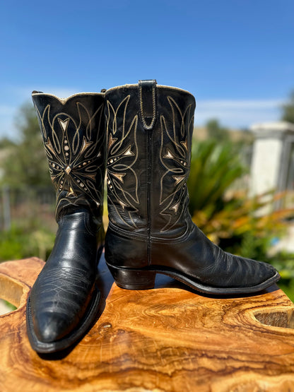 ACME 1950s Gold Inlay Cowboy Boots Size 9.5 D