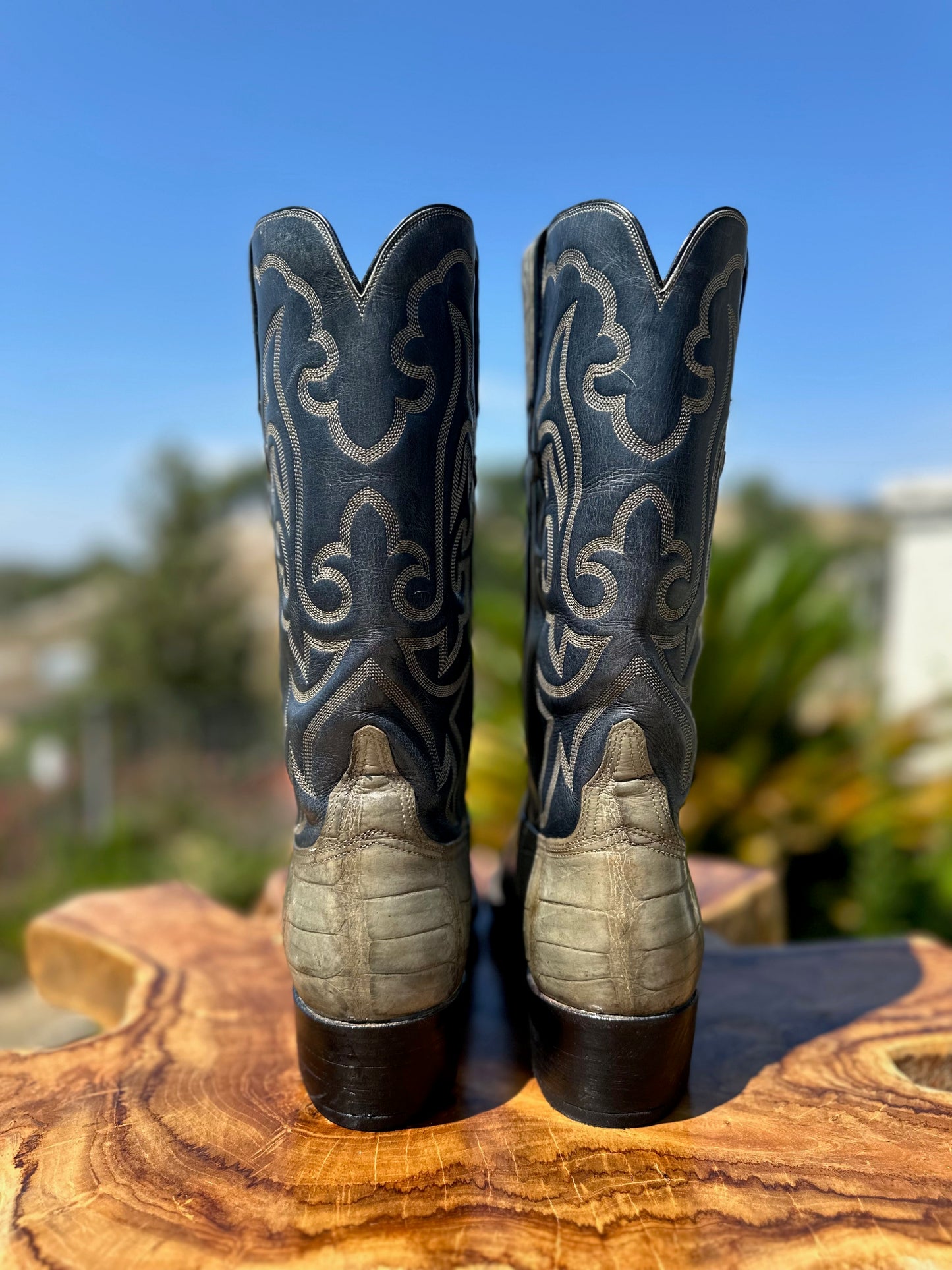 Lucchese San Antonio Bias Cut American Alligator Cowboy Boots Size 11 B