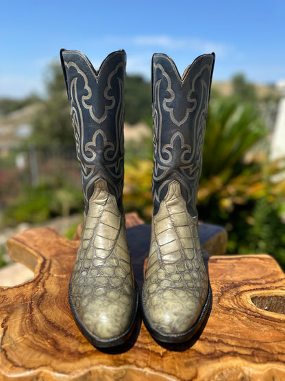 Lucchese San Antonio Bias Cut American Alligator Cowboy Boots Size 11 B