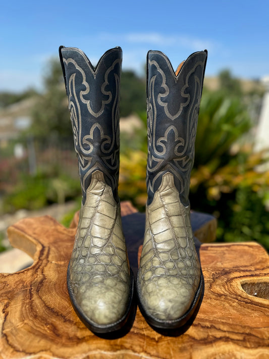 Lucchese San Antonio Bias Cut American Alligator Cowboy Boots Size 11 B