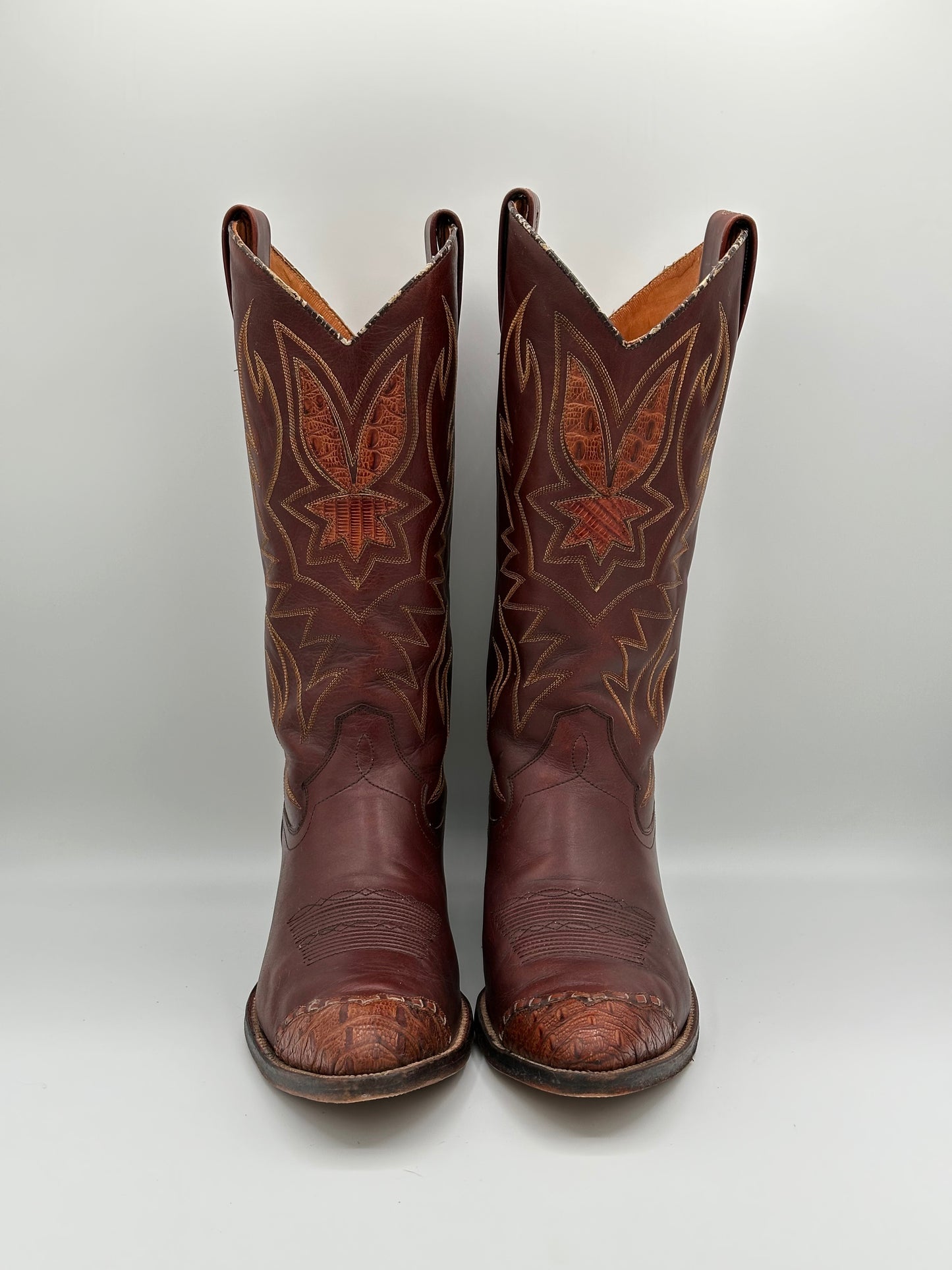 Dan Post Preban Hornback Lizard Made in Spain size 9 D Cowboy Boots