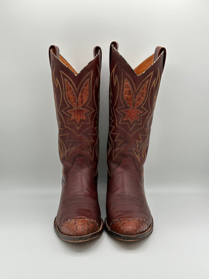 Dan Post Preban Hornback Lizard Made in Spain size 9 D Cowboy Boots