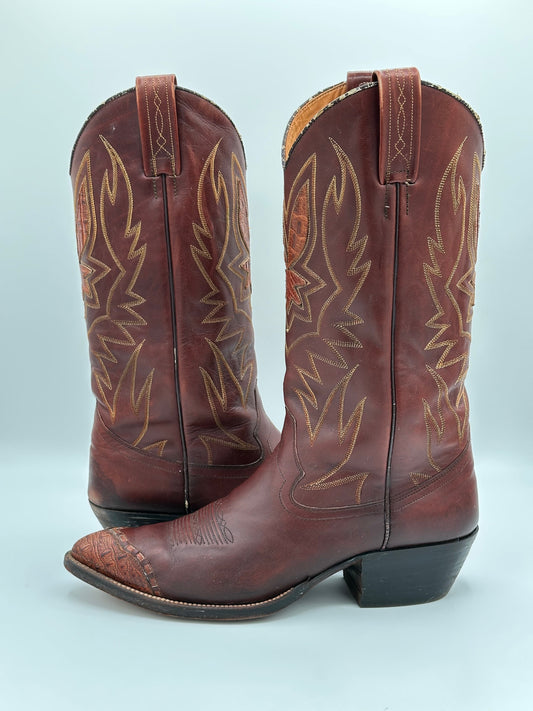 Dan Post Preban Hornback Lizard Made in Spain size 9 D Cowboy Boots