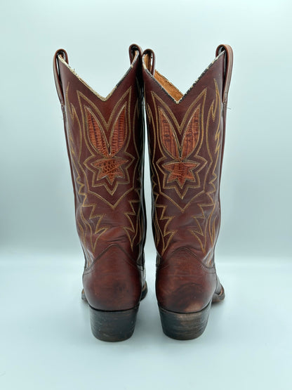 Dan Post Preban Hornback Lizard Made in Spain size 9 D Cowboy Boots