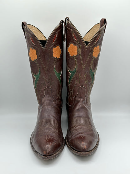 1970s Ralph Lauren Polo Custom Inlay Cowboy Boots size 13 D