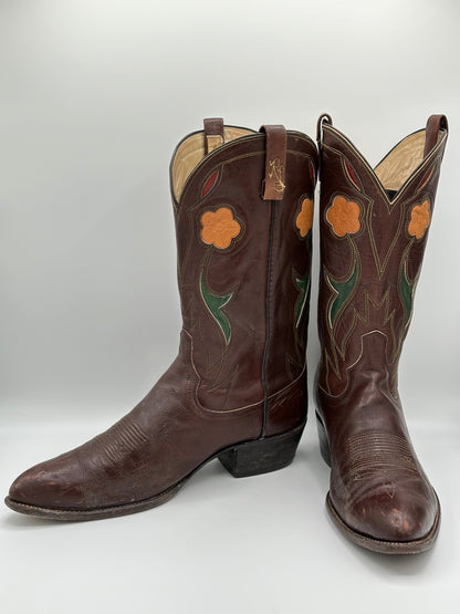 1970s Ralph Lauren Polo Custom Inlay Cowboy Boots size 13 D