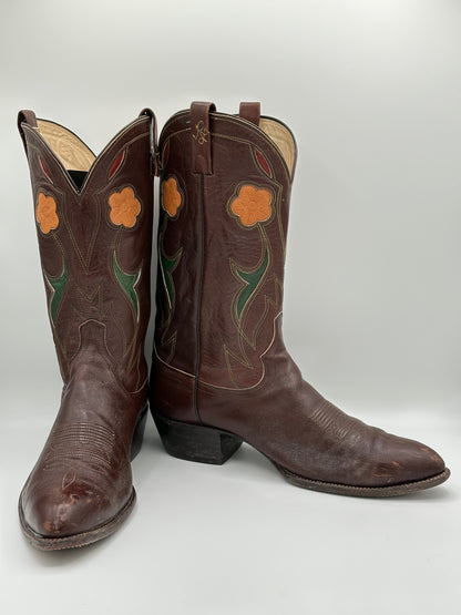 1970s Ralph Lauren Polo Custom Inlay Cowboy Boots size 13 D