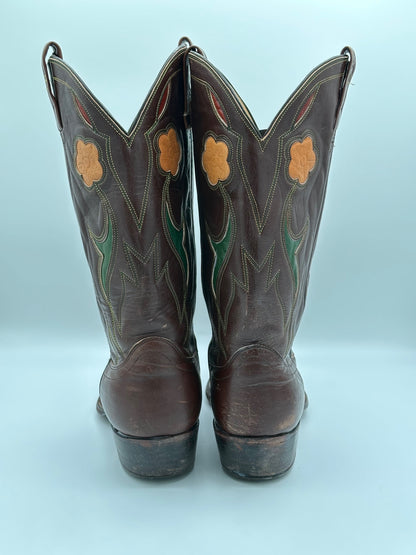 1970s Ralph Lauren Polo Custom Inlay Cowboy Boots size 13 D