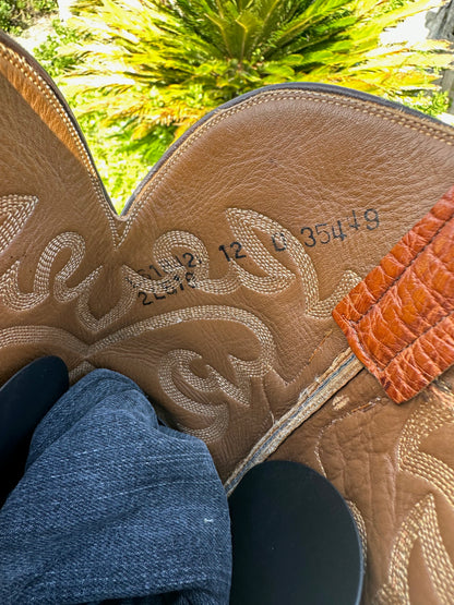 Lucchese Full Quill Ostrich Top and Bottom Cowboy Boots in size 12 D