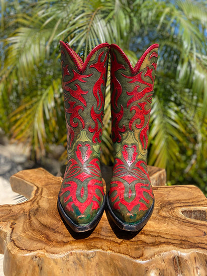 Black Jack Custom Hand Tooled Cowboy Boots size 10.5 EE