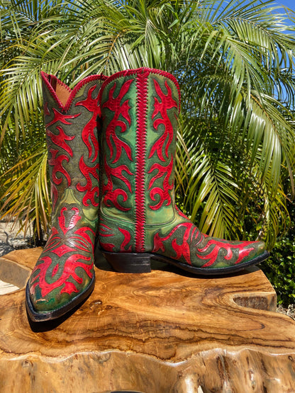 Black Jack Custom Hand Tooled Cowboy Boots size 10.5 EE