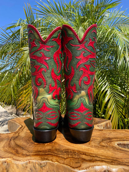 Black Jack Custom Hand Tooled Cowboy Boots size 10.5 EE