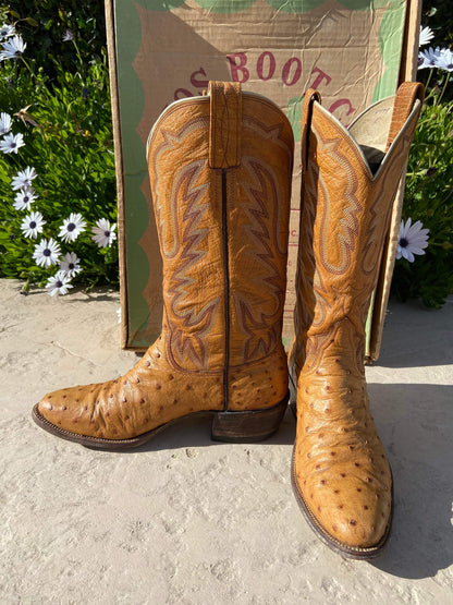 Abraham Rios Boot Company Full Quill Ostrich Top and Bottom size 6 B