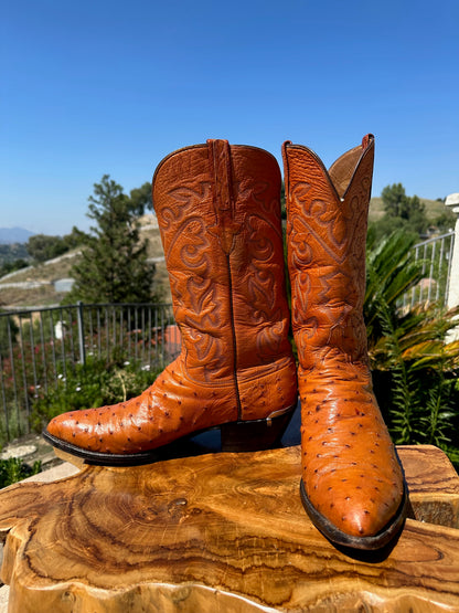 Lucchese Full Quill Ostrich Top and Bottom Cowboy Boots in size 12 D