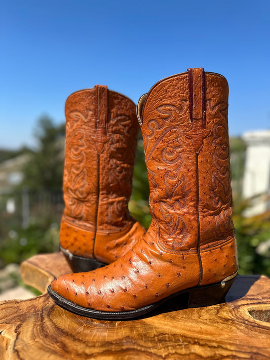 Lucchese Full Quill Ostrich Top and Bottom Cowboy Boots in size 12 D