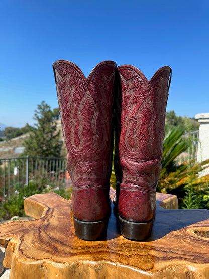 Rusty Franklin Full Quill Ostrich Top and Bottom Cowboy Boots 9.5 D