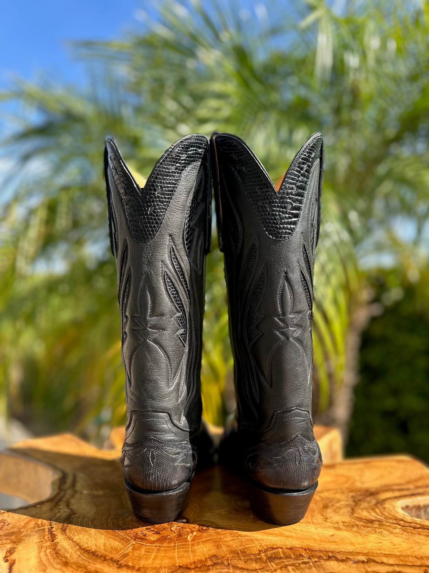 Stallion Black Lizard Custom Cowgirl Boots size 6 C