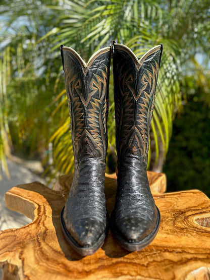 1960's Dixon Handmade Full Quill Ostrich Cowboy Boots size 9.5 D