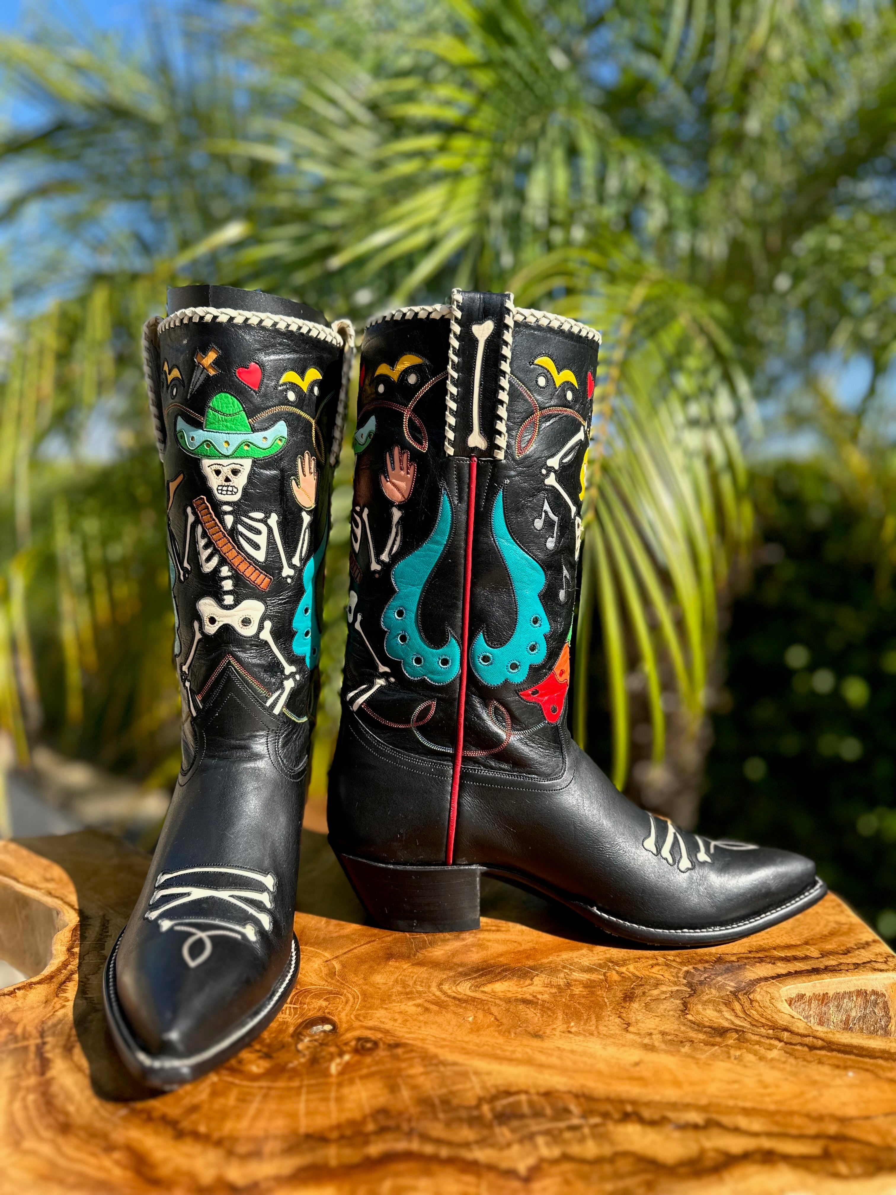 Rocketbuster Day of the Dead custom Cowgirl Boots size 6