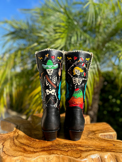 Rocketbuster Day of the Dead custom Cowgirl Boots size 6