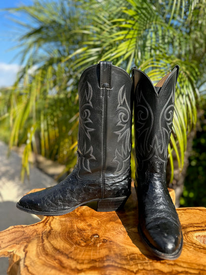 Nocona Full Quill Ostrich Cowboy Boots size 9 D