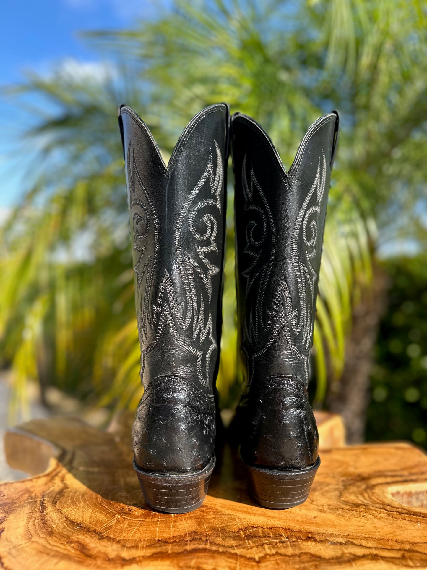 Nocona Full Quill Ostrich Cowboy Boots size 9 D