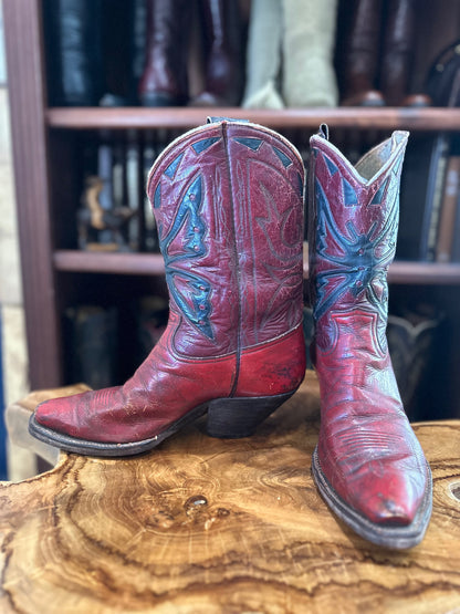 1940's Alma Evetts Butterfly Hall of Fame Custom Cowgirl Boots size 7