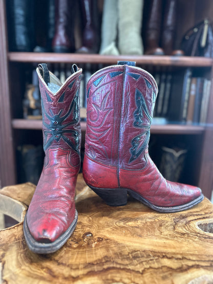 1940's Alma Evetts Butterfly Hall of Fame Custom Cowgirl Boots size 7