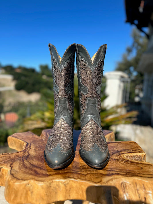 Ammons Custom Sea Bass Cowboy Boots size 9.5 D