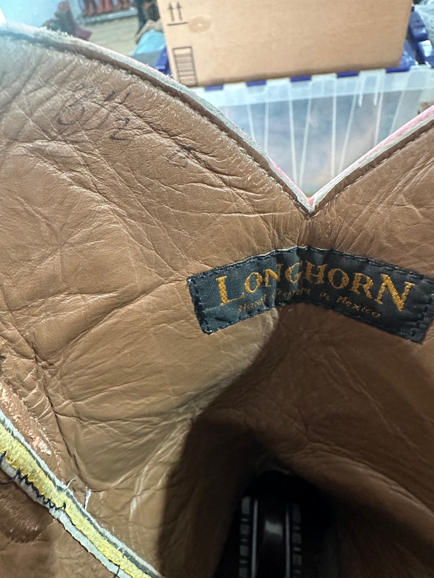 Longhorn Custom Stitched Cowgirl Boots size 8.5 B