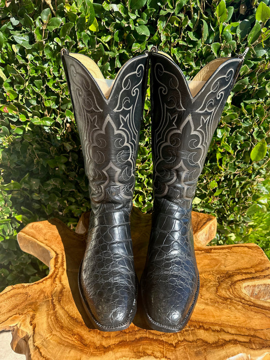 TO STANLEY Bias Cut American Alligator Cowboy Boots size 11 D