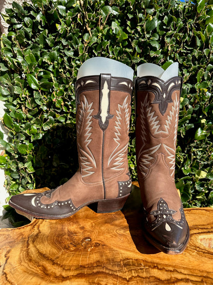 Stallion Custom Suede Cowgirl Boots size 8 C