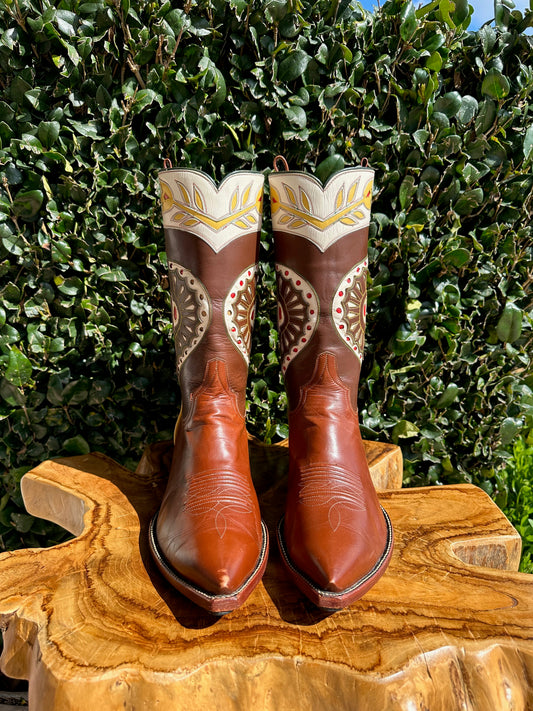 Custom Vintage Rocketbuster GOLDEN WHEAT Cowboy Boots size 10.5 D