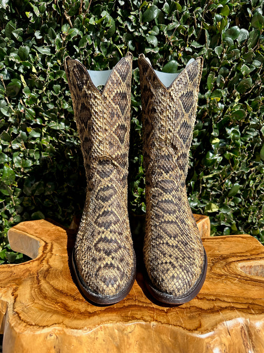 Tony Lama Custom Full Rattlesnake Cowboy Boots size 12 D