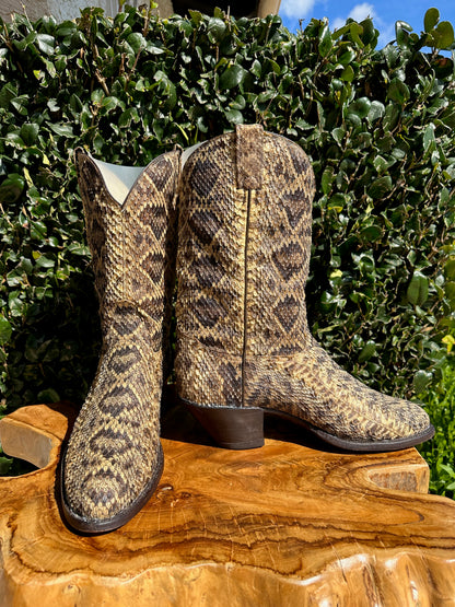 Tony Lama Custom Full Rattlesnake Cowboy Boots size 12 D