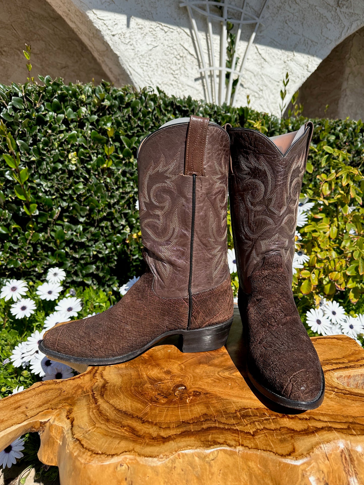 Custom Chocolate Sueded Hippo Cowboy Boots size 9.5 D