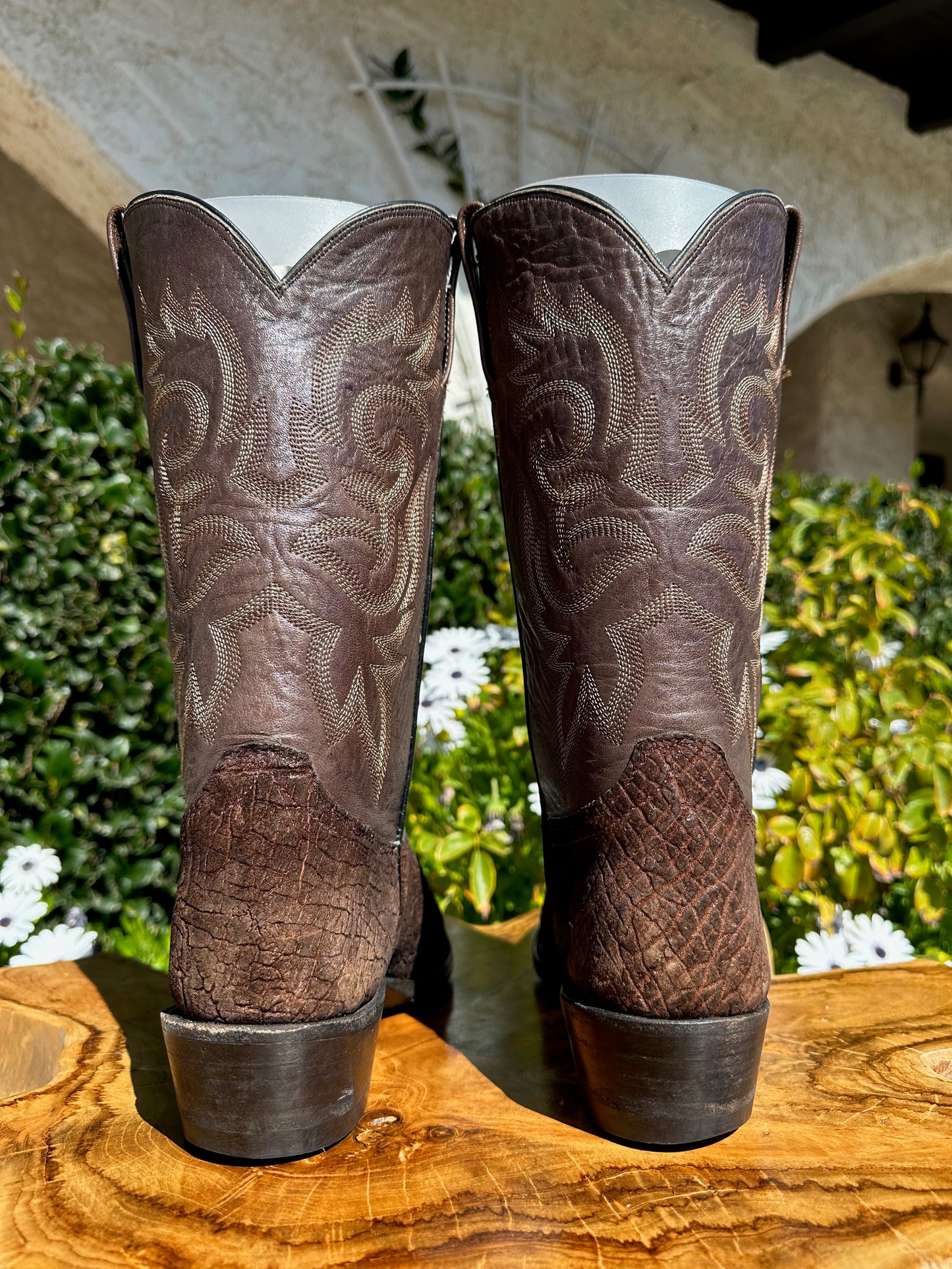 Custom Chocolate Sueded Hippo Cowboy Boots size 9.5 D