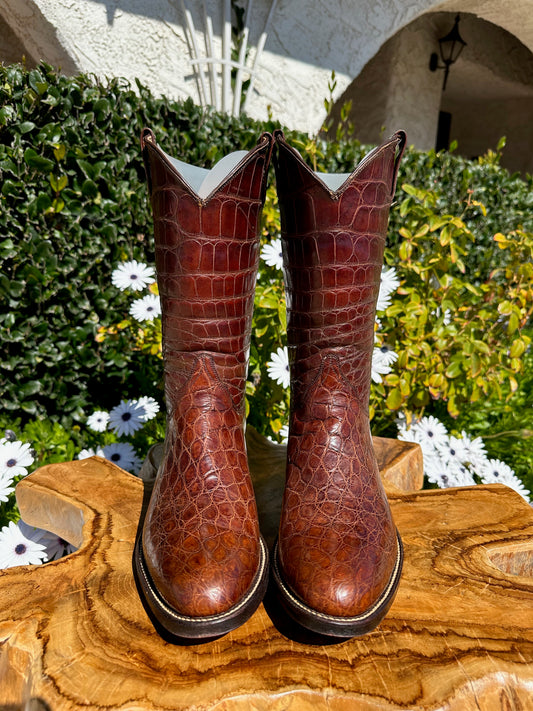 Justin FULL American Alligator Top and Bottom Cowboy Boots size 10.5 D