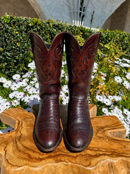 Lucchese Preban Hornback Lizard Cowboy Boots size 9 D