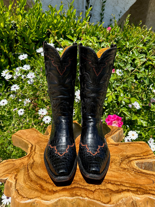 Stallion Black Alligator Majestic Boots 9.5 D