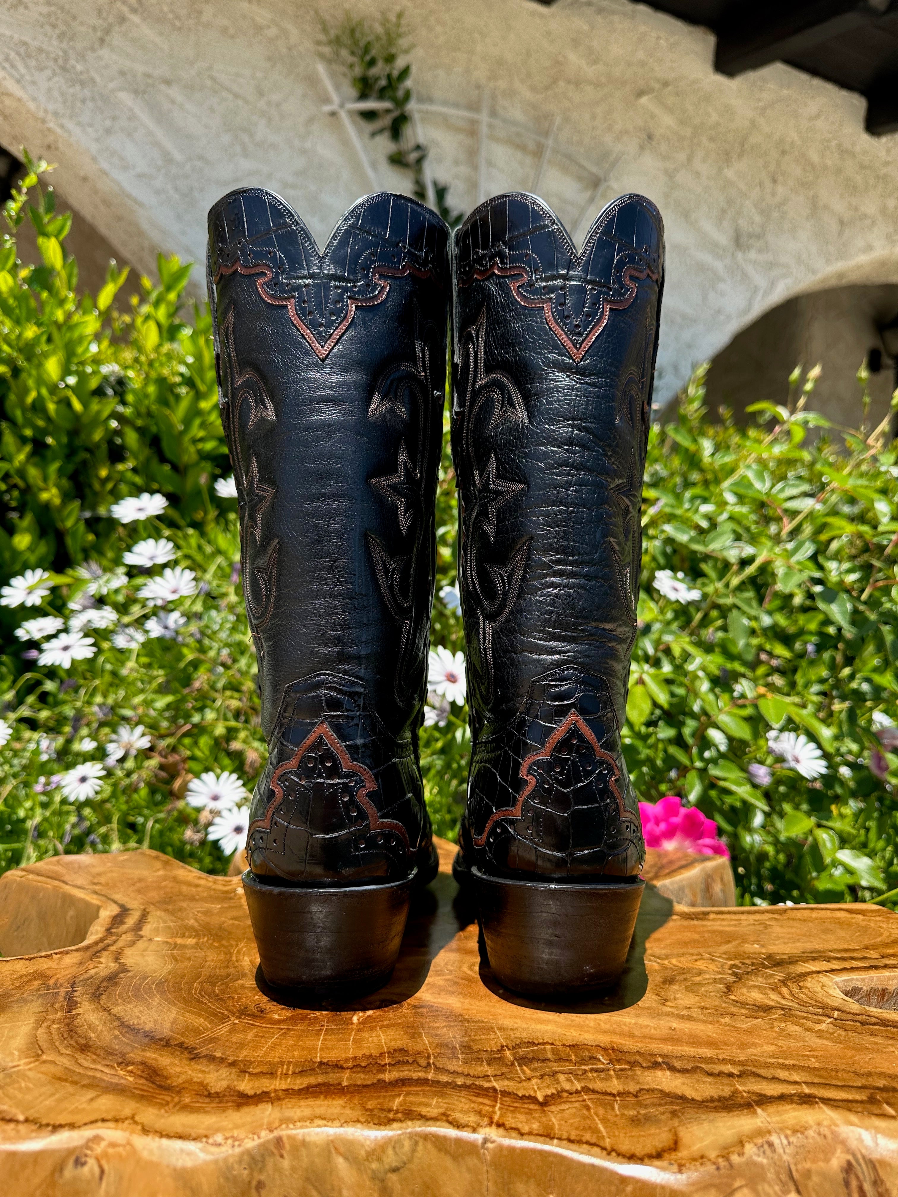 Stallion Black Alligator Majestic Boots 9.5 D