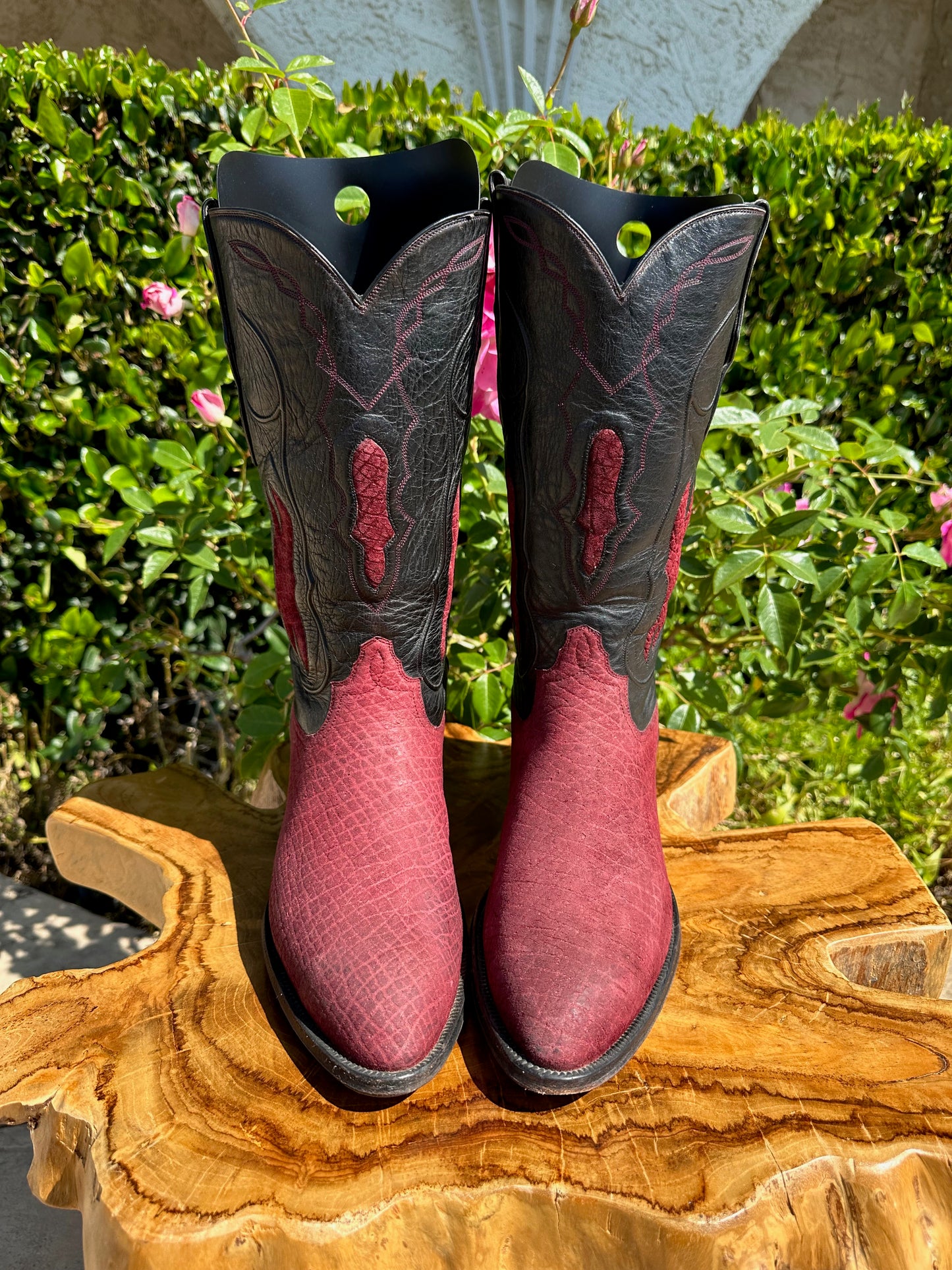 LOVELESS CUSTOM RED SUEDED HIPPO COWBOY BOOTS SIZE 10.5 D