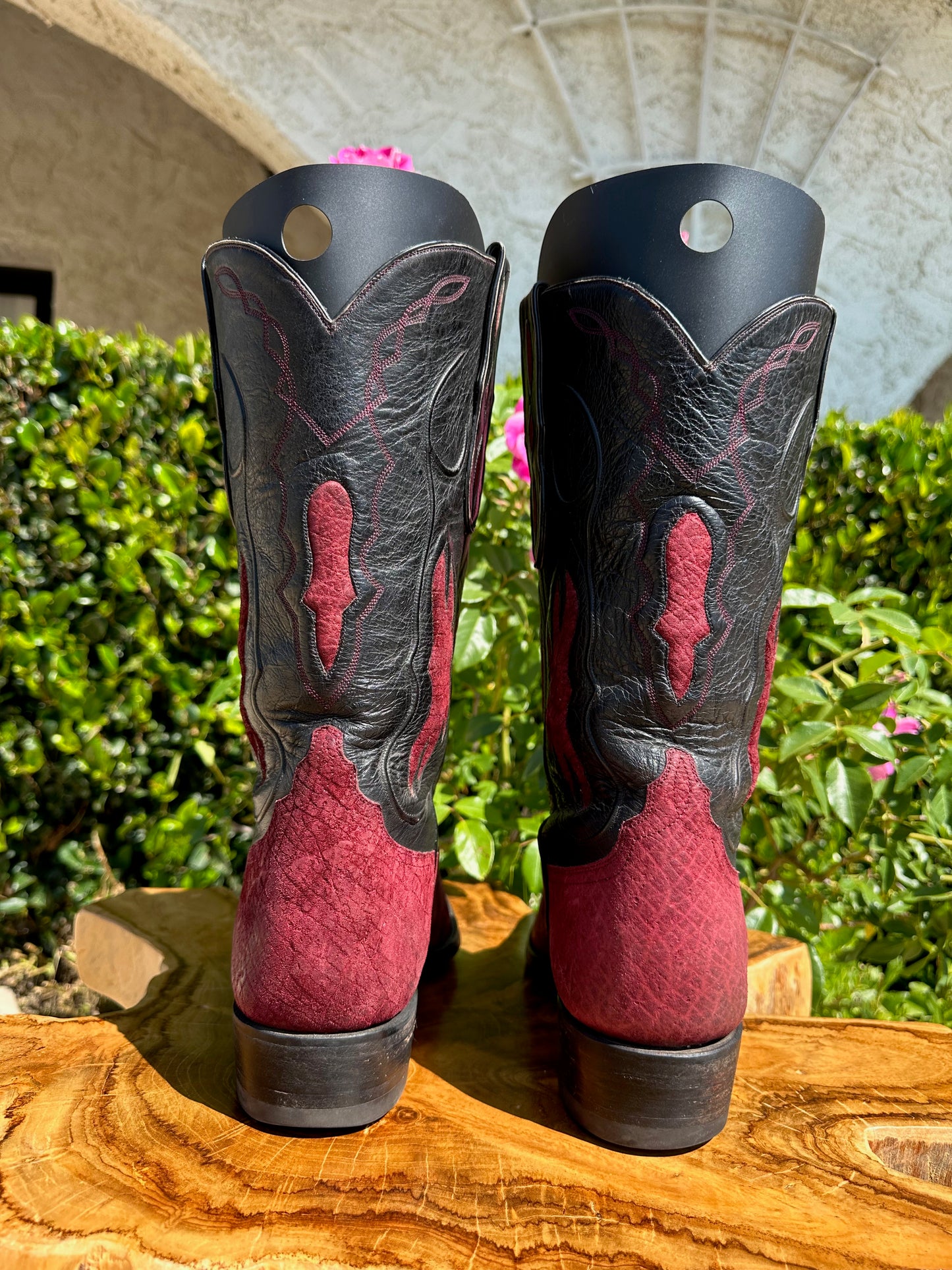 LOVELESS CUSTOM RED SUEDED HIPPO COWBOY BOOTS SIZE 10.5 D