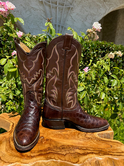 Nocona American Alligator Cowboy Boots size 8 D